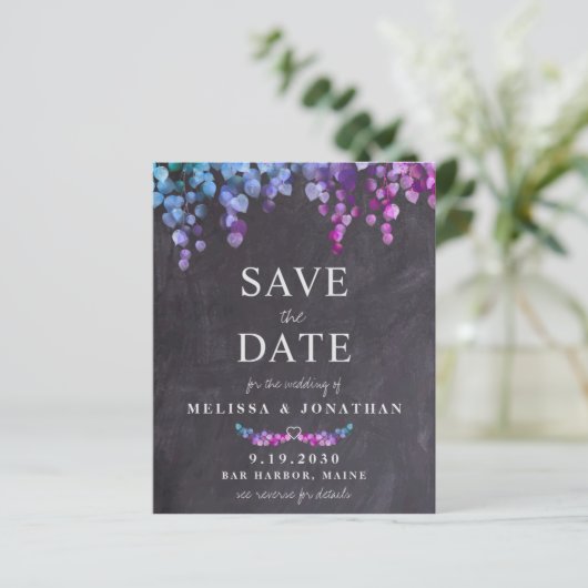 Budget Eucalyptus Foliage S QR Code Save the Date (Staand voorkant)