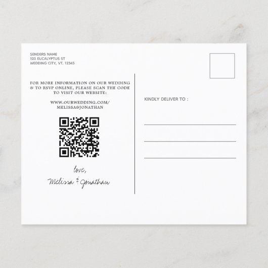 Budget Eucalyptus Foliage S QR Code Save the Date (Achterkant)