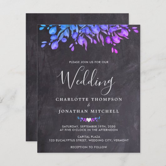 Budget Eucalyptus Foliage Slate Weddenschap (Voorkant / Achterkant)