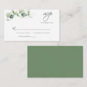 Budget Eucalyptus Foliage Weddenschap RSVP-kaart Notitiekaartje (Voorkant / Achterkant)