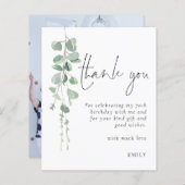 Budget Eucalyptus Foto 70e verjaardag Dank u (Voorkant / Achterkant)