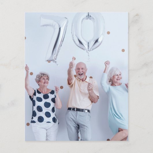 Budget Eucalyptus Foto 70e verjaardag Dank u (Achterkant)