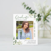 Budget Eucalyptus Foto Afstuderen Aankondiging (Staand voorkant)