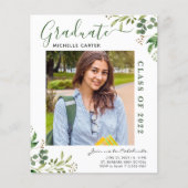 Budget Eucalyptus Foto Afstuderen Aankondiging (Voorkant)