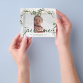 Budget Eucalyptus Foto Baby - Aankondiging geboort Flyer (Hand)