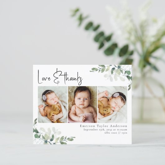 Budget Eucalyptus Foto Baby - Hartelijk dank (Staand voorkant)
