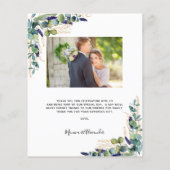 Budget eucalyptus foto bruiloft bedankt (Achterkant)