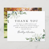 BUDGET Eucalyptus Foto Huwelijks Dankkaart (Voorkant / Achterkant)