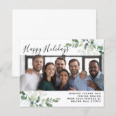 Budget Eucalyptus Foto Prettige feestdagen Kaart (Voorkant / Achterkant)