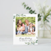 Budget Eucalyptus Foto Prettige feestdagen Kaart (Staand voorkant)