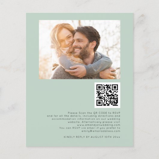 Budget Eucalyptus Foto QR Code Weddenschap (Achterkant)