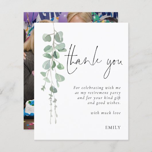 Budget Eucalyptus Foto Retirement Party Hartelijk  (Voorkant / Achterkant)