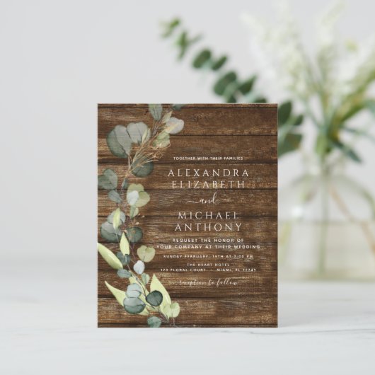 Budget Eucalyptus Foto Rustic Country Wedding (Staand voorkant)