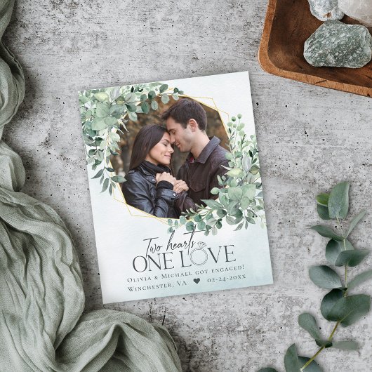 Budget Eucalyptus Foto Verloving Aankondiging