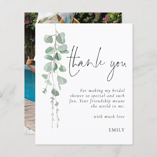 Budget Eucalyptus Foto Vrijgezellenfeest Dank u (Voorkant / Achterkant)