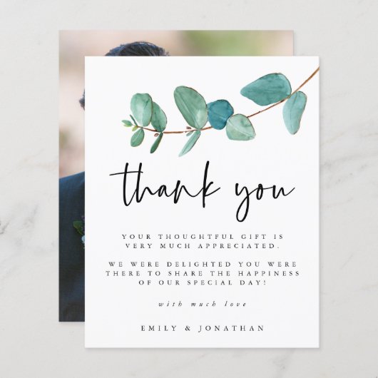 Budget Eucalyptus foto Weduwschap Bedankt (Voorkant / Achterkant)