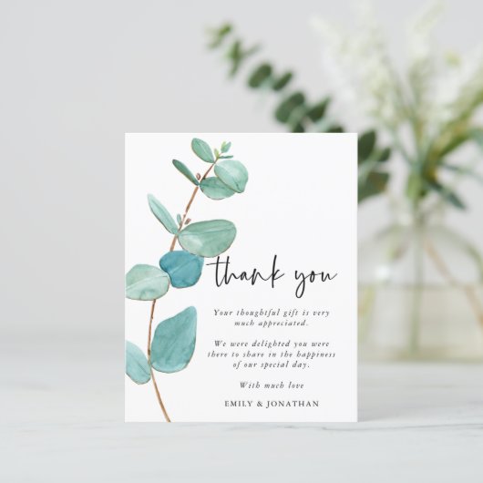 Budget Eucalyptus Fotobruiloft Hartelijk dank (Staand voorkant)