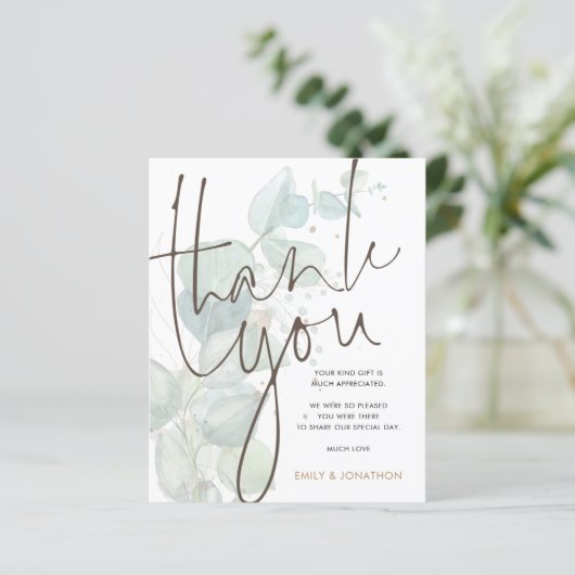 Budget Eucalyptus Fotobruiloft Hartelijk dank (Staand voorkant)