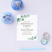 Budget Eucalyptus Girly Birthday Party Invitation Flyer (Enkel)