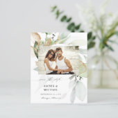 Budget Eucalyptus Gloed Foto Save the Date 3 (Staand voorkant)