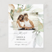 Budget Eucalyptus Glow Foto Opslag Save the Date 3 Flyer (Voorkant)