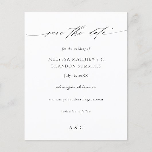 Budget Eucalyptus Glow Foto Vertica Save the Date (Achterkant)