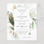 Budget Eucalyptus Glow Gold Greenery 2 Weddenschap Flyer (Voorkant)