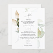 Budget Eucalyptus Glow Gold Greenery Menu (Voorkant / Achterkant)