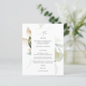 Budget Eucalyptus Glow Gold Greenery Menu (Staand voorkant)