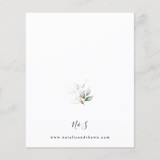 Budget Eucalyptus Glow Gold Greenery Wedding (Achterkant)