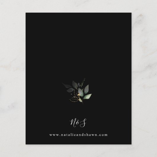 Budget Eucalyptus Glow Gold Greenery Wedding Black (Achterkant)