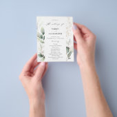 Budget Eucalyptus Glow Gold Wedding Ceremonie Flyer (Hand)