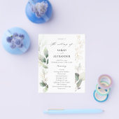 Budget Eucalyptus Glow Gold Wedding Ceremonie Flyer (Enkel)