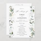 Budget Eucalyptus Glow Gold Wedding Programme 2 (Voorkant / Achterkant)