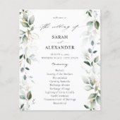 Budget Eucalyptus Glow Gold Wedding Programme 2 (Voorkant)