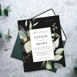Budget Eucalyptus Glow Goud Groen Huwelijk Zwart Flyer