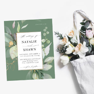 Budget Eucalyptus Glow Goud Groene Huwelijks Olijf Flyer