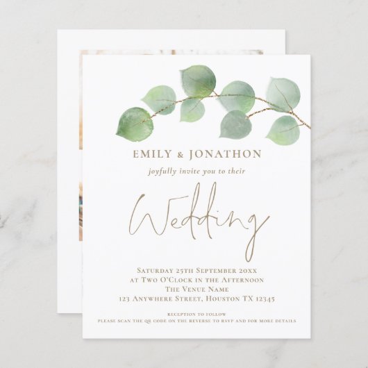 BUDGET Eucalyptus Gold 3 foto QR Weddenschap Uitno (Voorkant / Achterkant)