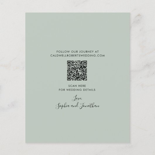 Budget Eucalyptus Gold Calligrafie Sparen de Datum (Achterkant)