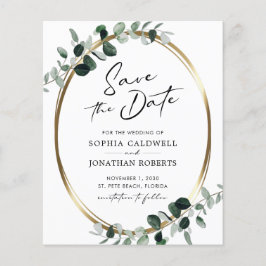 Budget Eucalyptus Gold Calligrafie Sparen de Datum