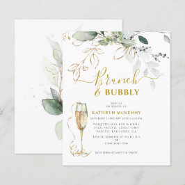 Budget Eucalyptus Gold Calligraphy Bridal Shower