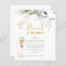 Budget Eucalyptus Gold Calligraphy Bridal Shower