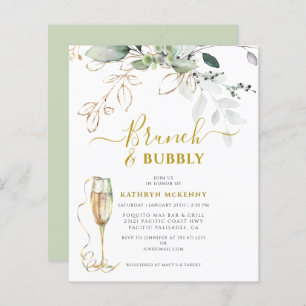 Budget Eucalyptus Gold Calligraphy Bridal Shower