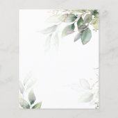 Budget Eucalyptus & Gold Dedication Invitation (Achterkant)