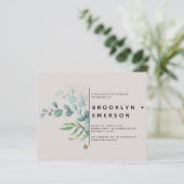 BUDGET Eucalyptus Gold Foil Modern Weddenschap (Staand voorkant)