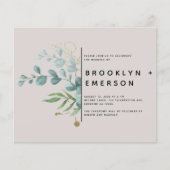 BUDGET Eucalyptus Gold Foil Modern Weddenschap (Voorkant)