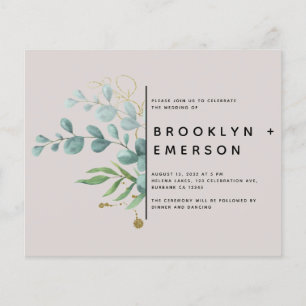BUDGET Eucalyptus Gold Foil Modern Weddenschap