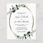 Budget Eucalyptus Gold Foil Sage Weddenschap Invit (Voorkant)