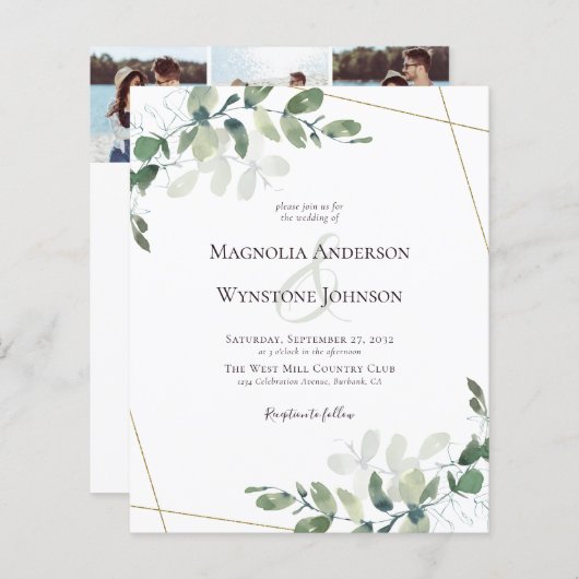 Budget Eucalyptus Gold Foto Weduwschap (Voorkant / Achterkant)