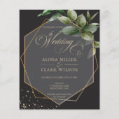 BUDGET Eucalyptus Gold Geometric Black Wedding (Voorkant)
